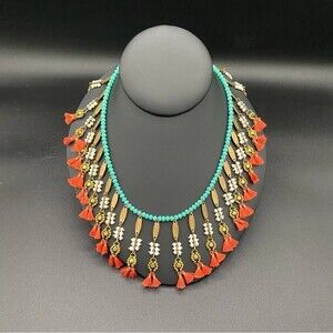 Anthropologie Serefina Tribal Boho Tassel Necklace